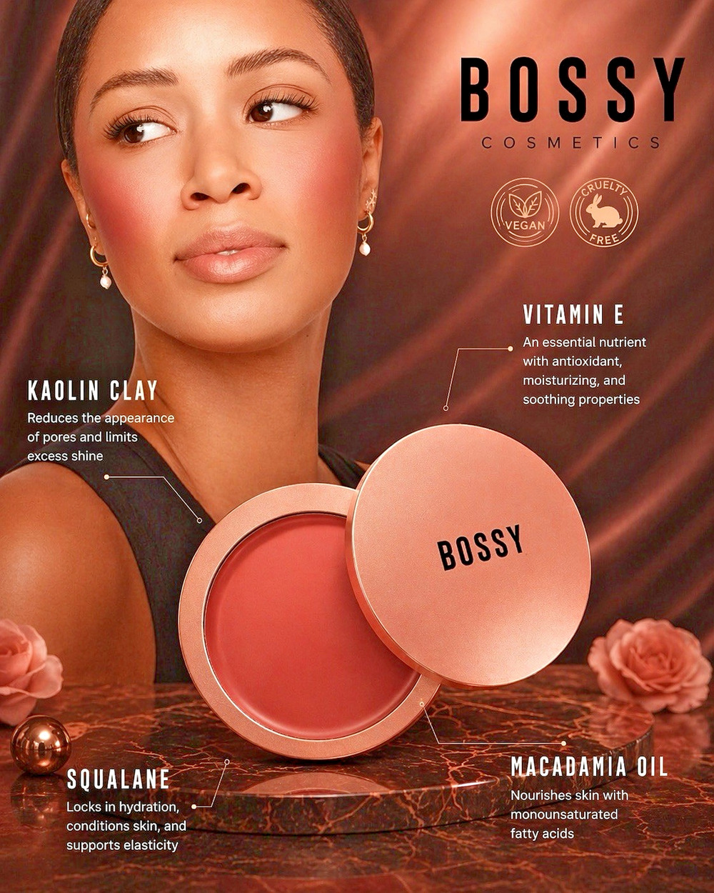 Bossy Cosmetics Boss By Nature Buttery Blush in Dynamic